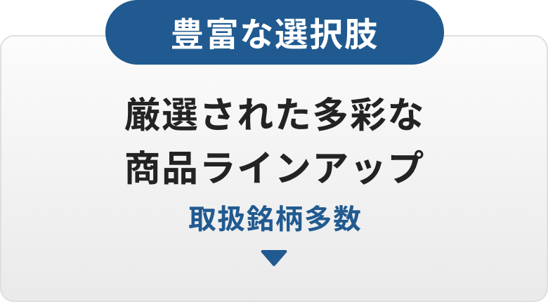 豊富な選択肢！多彩な商品ラインアップ